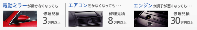 電動ミラーが動かなくなっても･･･修理見積3万円以上
